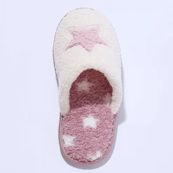 Sloffen|Sloffen<Blancheporte Platte, soepele muiltjes met ster roze