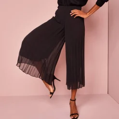 Feestoutfits Dames|Broek<Blancheporte 3/4-plissébroek zwart