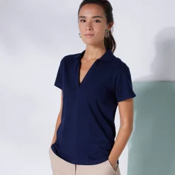 T-Shirt En Topje<Blancheporte Polo met korte mouwen in jerseytricot marine