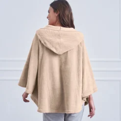 Peignoir En Kamerjas<Blancheporte Poncho in fleece met pluchetouch en kap beige