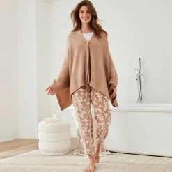 Peignoir En Kamerjas<Blancheporte Poncho in tricot chiné beige