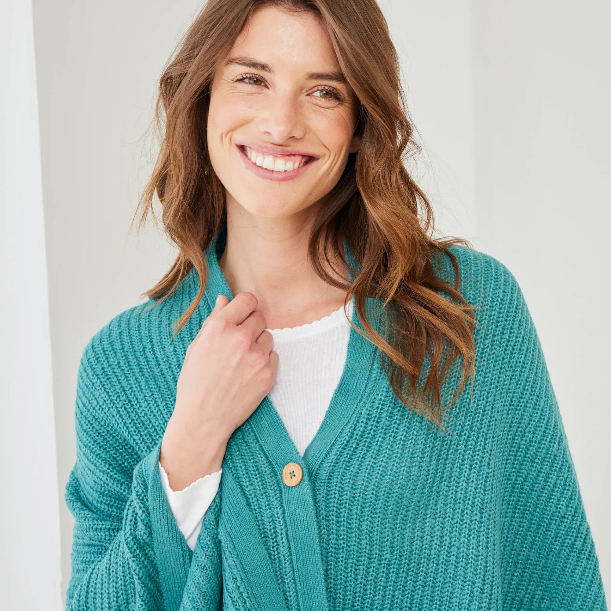 Peignoir En Kamerjas<Blancheporte Poncho in tricot celadon