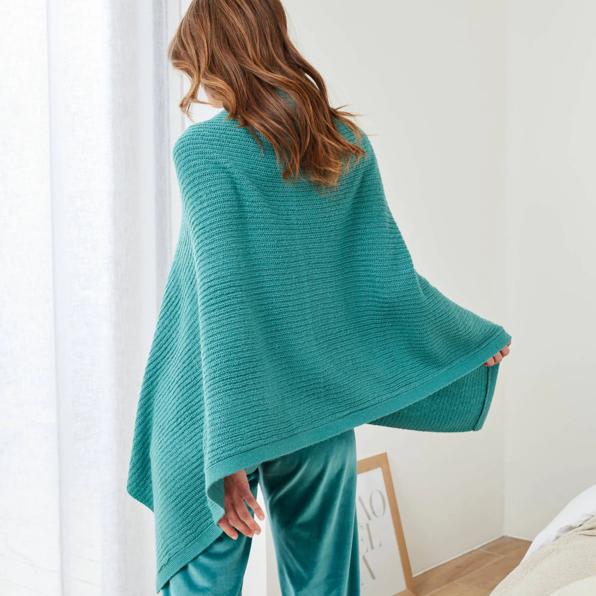 Peignoir En Kamerjas<Blancheporte Poncho in tricot celadon