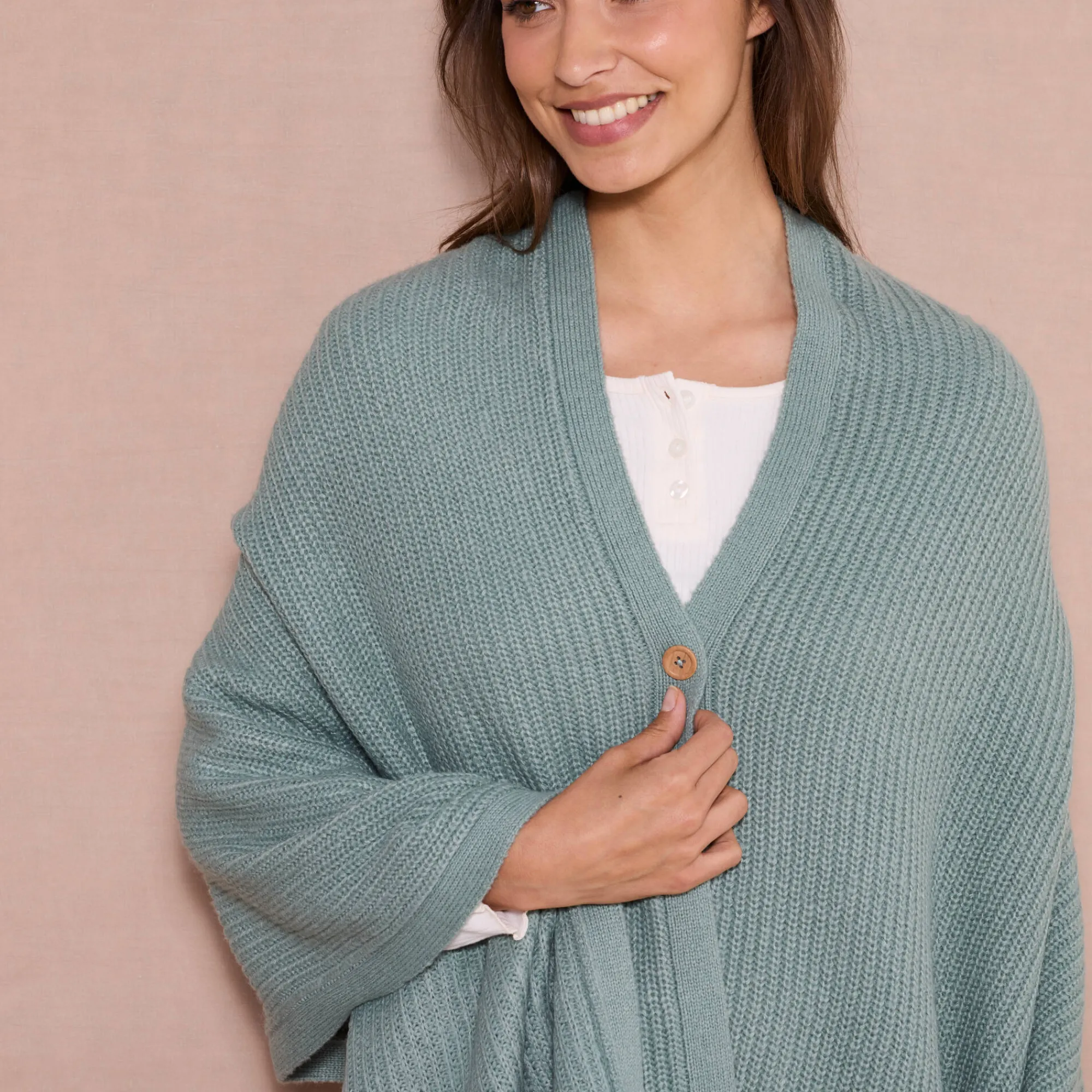 Peignoir En Kamerjas<Blancheporte Poncho in tricot kaki