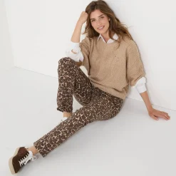 Trui En Vest<Blancheporte Poncho trui met mouwen op ellebooglengte chiné beige