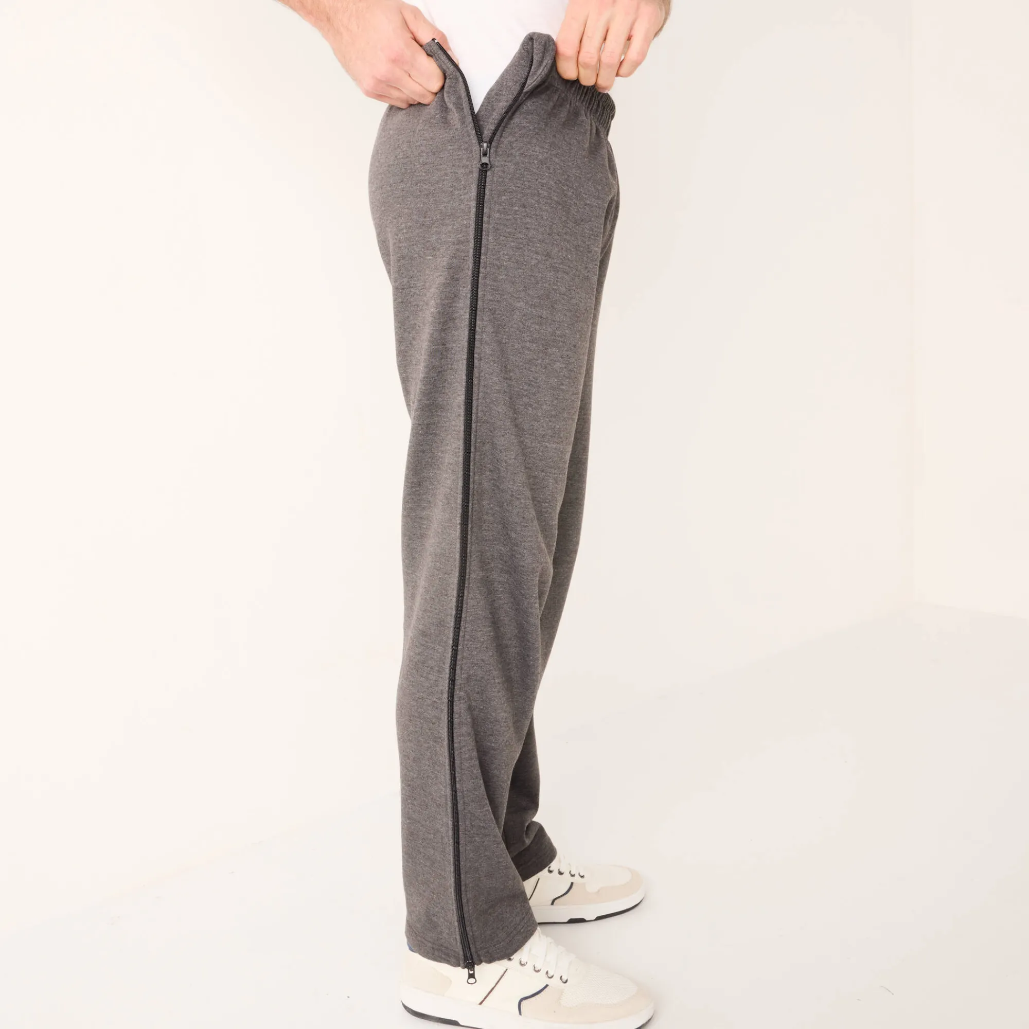Broek<Blancheporte Praktische joggingbroek, ritsen opzij antraciet