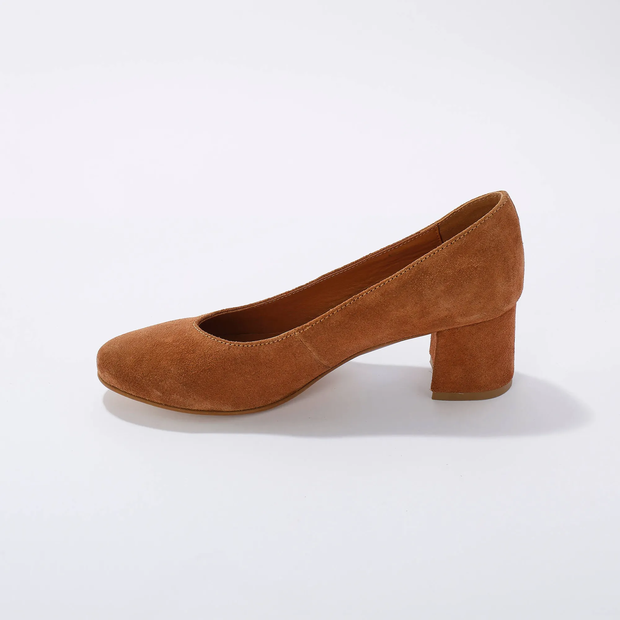 Feestelijke Schoenen|Pumps<Blancheporte Pumps in splitleer met afgeronde neus karamel