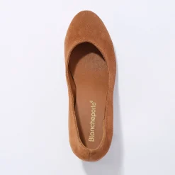 Feestelijke Schoenen|Pumps<Blancheporte Pumps in splitleer met afgeronde neus karamel