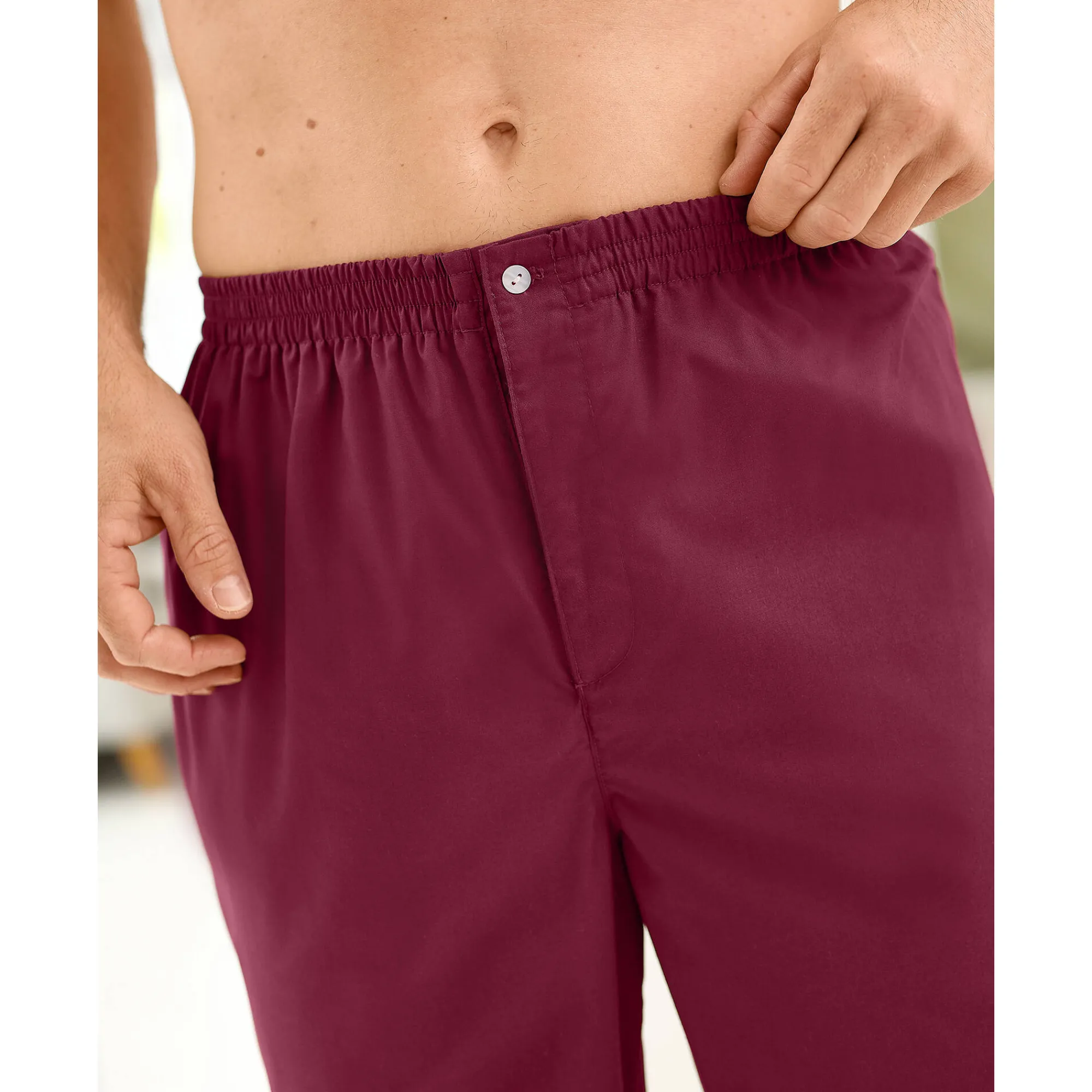 Pyjama En Kamerjas<Blancheporte Pyjama in effen popeline van polyester/katoen bordeaux