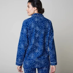 Pyjama<Blancheporte Pyjama in flanel met sterretjesprint marine
