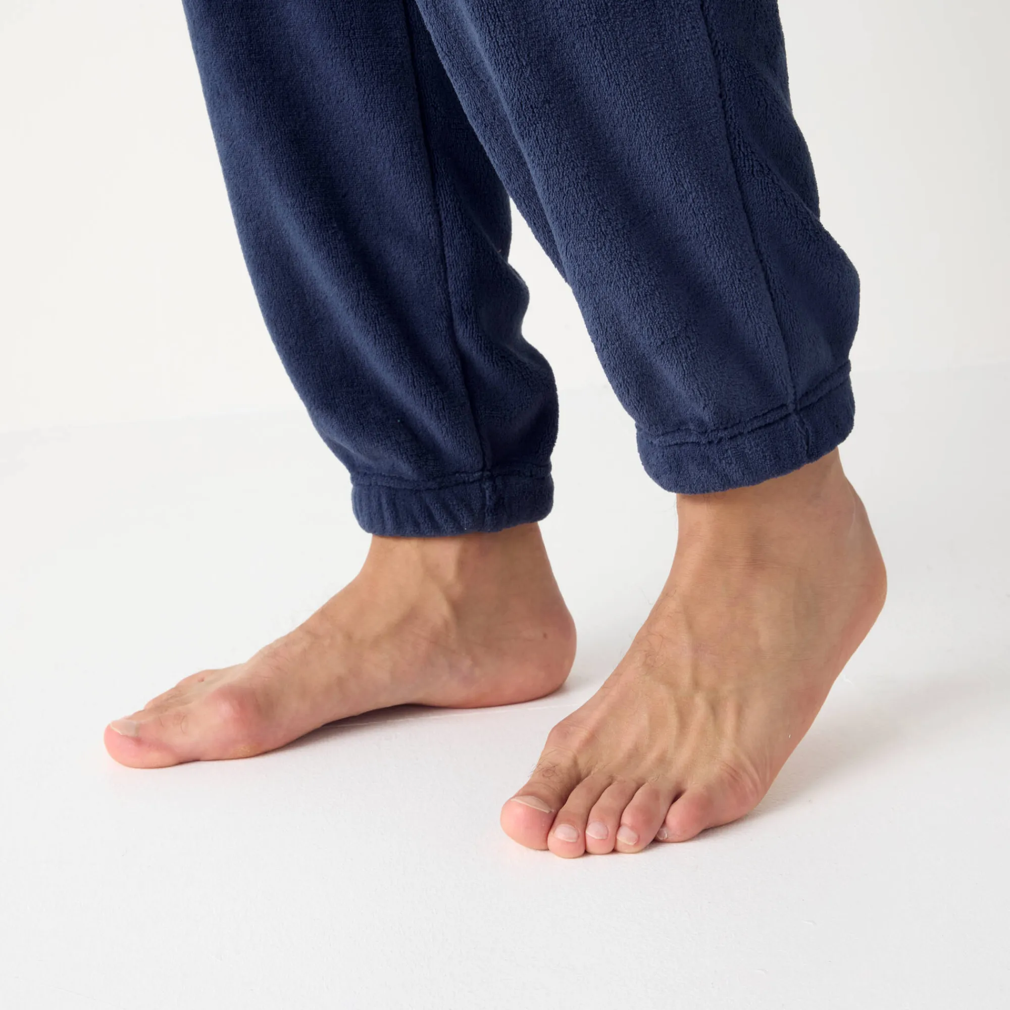 Pyjama En Kamerjas<Blancheporte Pyjama in fleecetricot met textuur, pluchen touch blauw / marine
