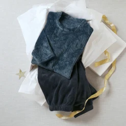 Pyjama En Kamerjas<Blancheporte Pyjama in fleecetricot met textuur, pluchen touch blauw / marine