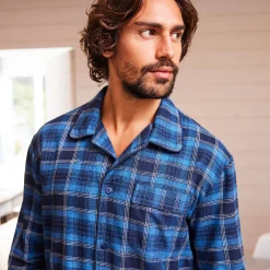Pyjama En Kamerjas<Blancheporte Pyjama in geruit flanel blauw