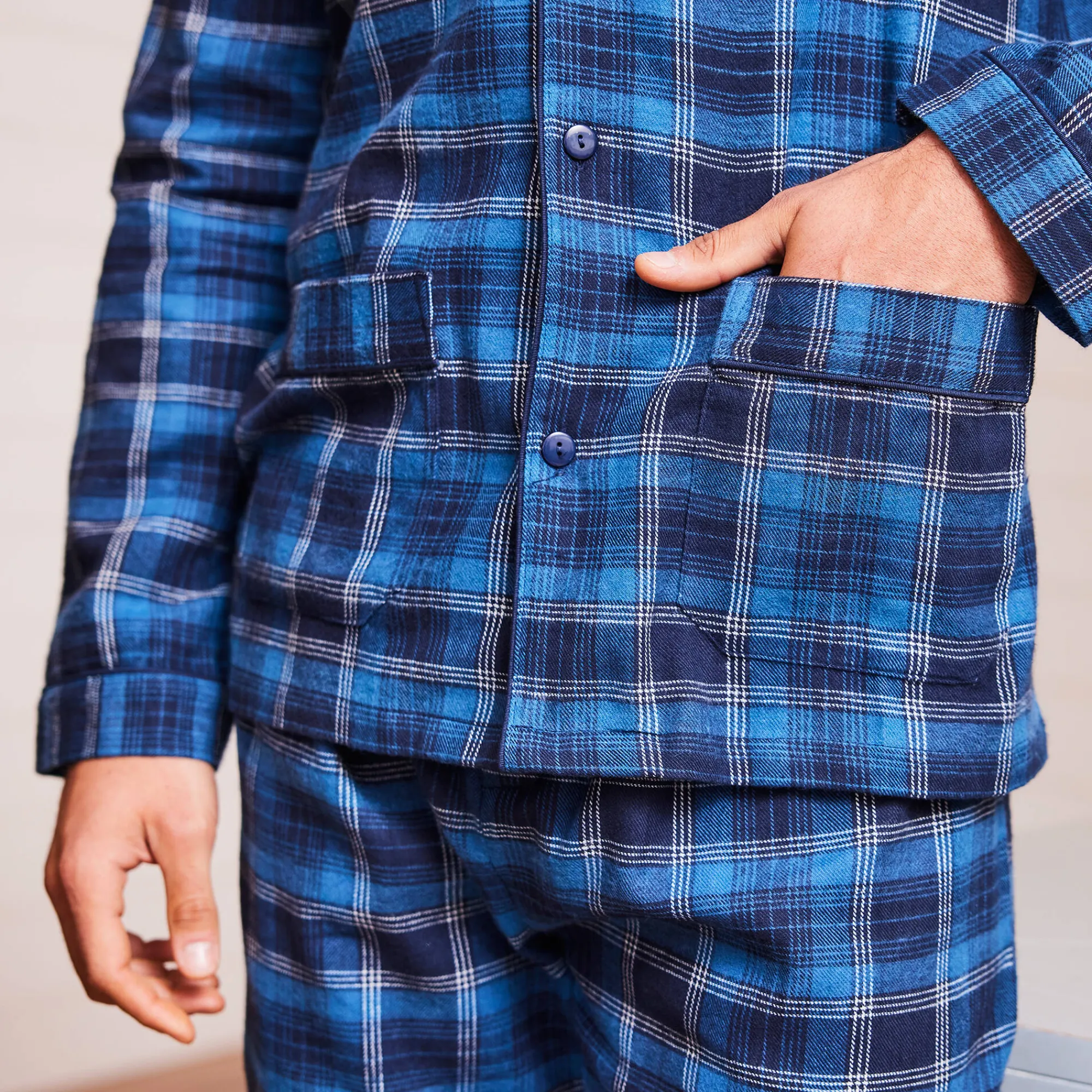 Pyjama En Kamerjas<Blancheporte Pyjama in geruit flanel blauw