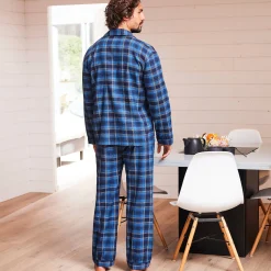 Pyjama En Kamerjas<Blancheporte Pyjama in geruit flanel blauw