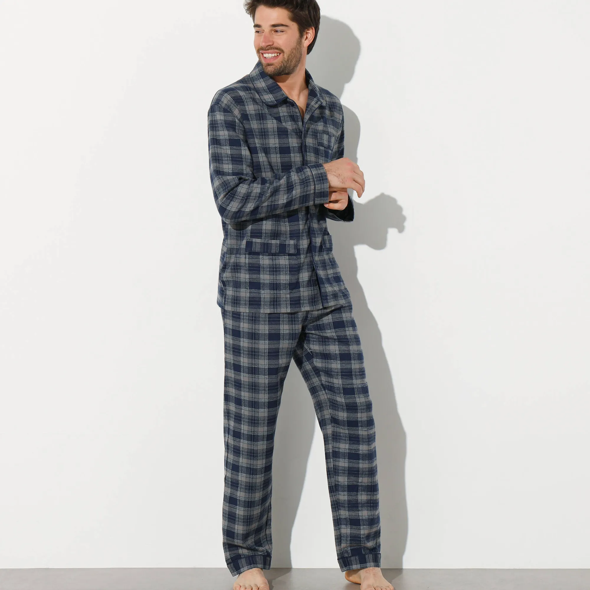 Pyjama En Kamerjas<Blancheporte Pyjama in geruit flanel grijs