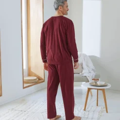 Pyjama En Kamerjas<Blancheporte Pyjama in katoen met contrasterende biesjes bordeaux