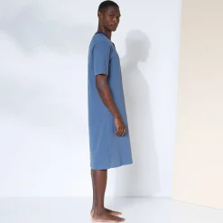 Pyjama En Kamerjas<Blancheporte Pyjama in liketmodel met Tunesische hals - katoenjersey blauw