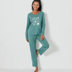 Pyjama<Blancheporte Pyjama met hartjesprint kaki