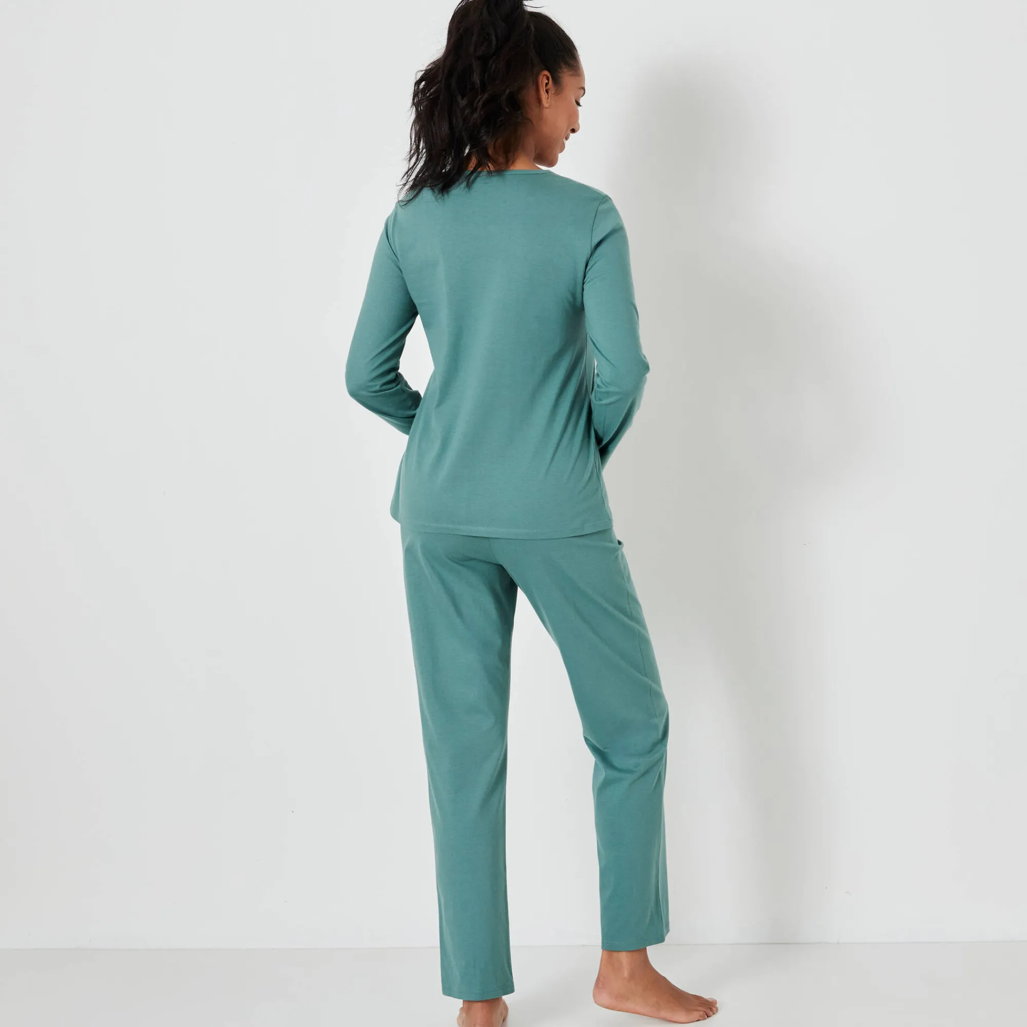 Pyjama<Blancheporte Pyjama met hartjesprint kaki