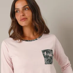 Pyjama<Blancheporte Pyjama met jungleprint, katoenen jersey grijs / roze