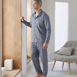 Pyjama En Kamerjas<Blancheporte Pyjama met knoopsluiting, in piquétricot gespikkeld blauw