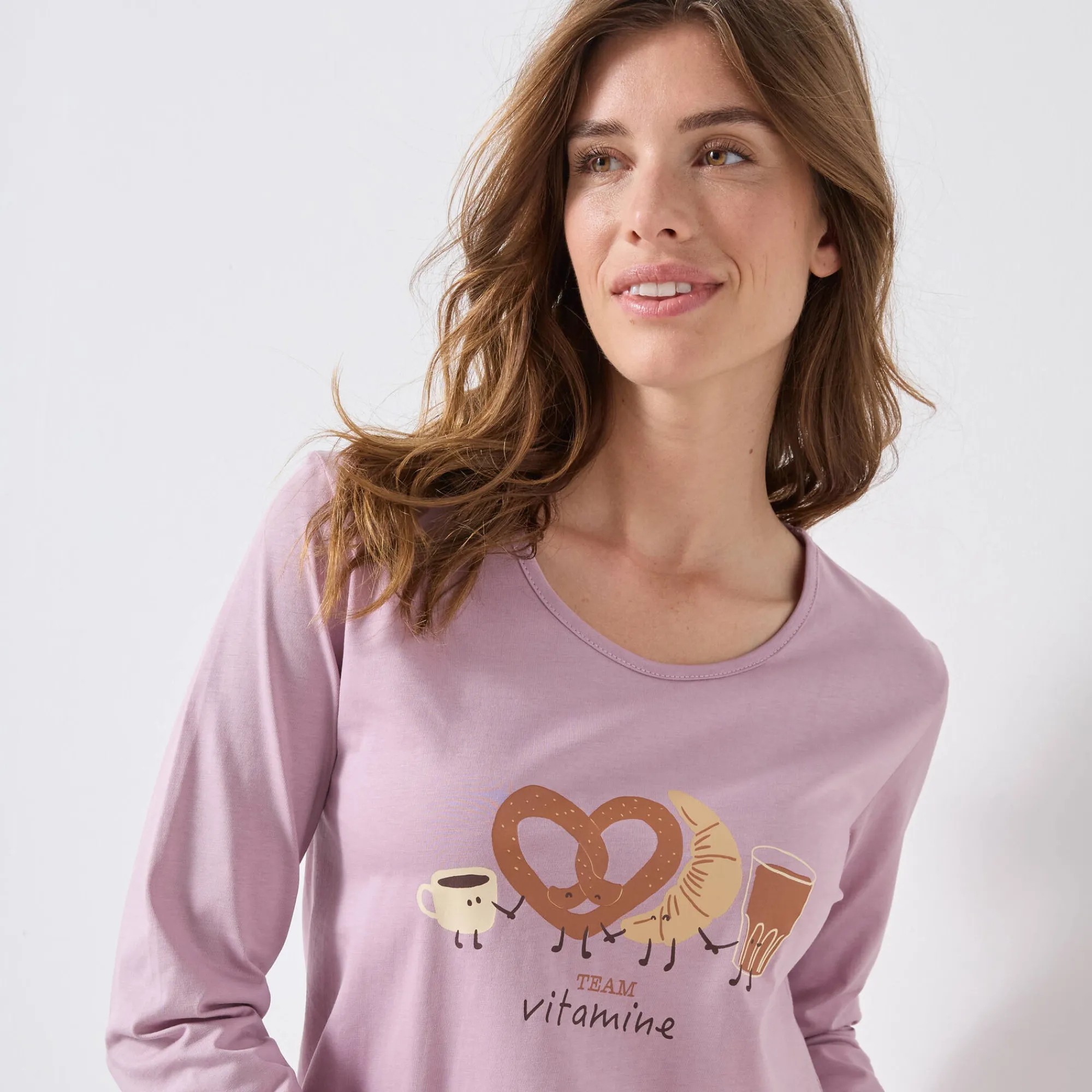 Pyjama<Blancheporte Pyjama met lange mouwen en "pause vitaminée" print parma