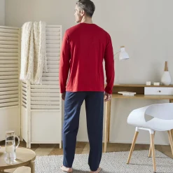 Pyjama En Kamerjas<Blancheporte Pyjama met lange mouwen, "fabuleux" print rood / marine