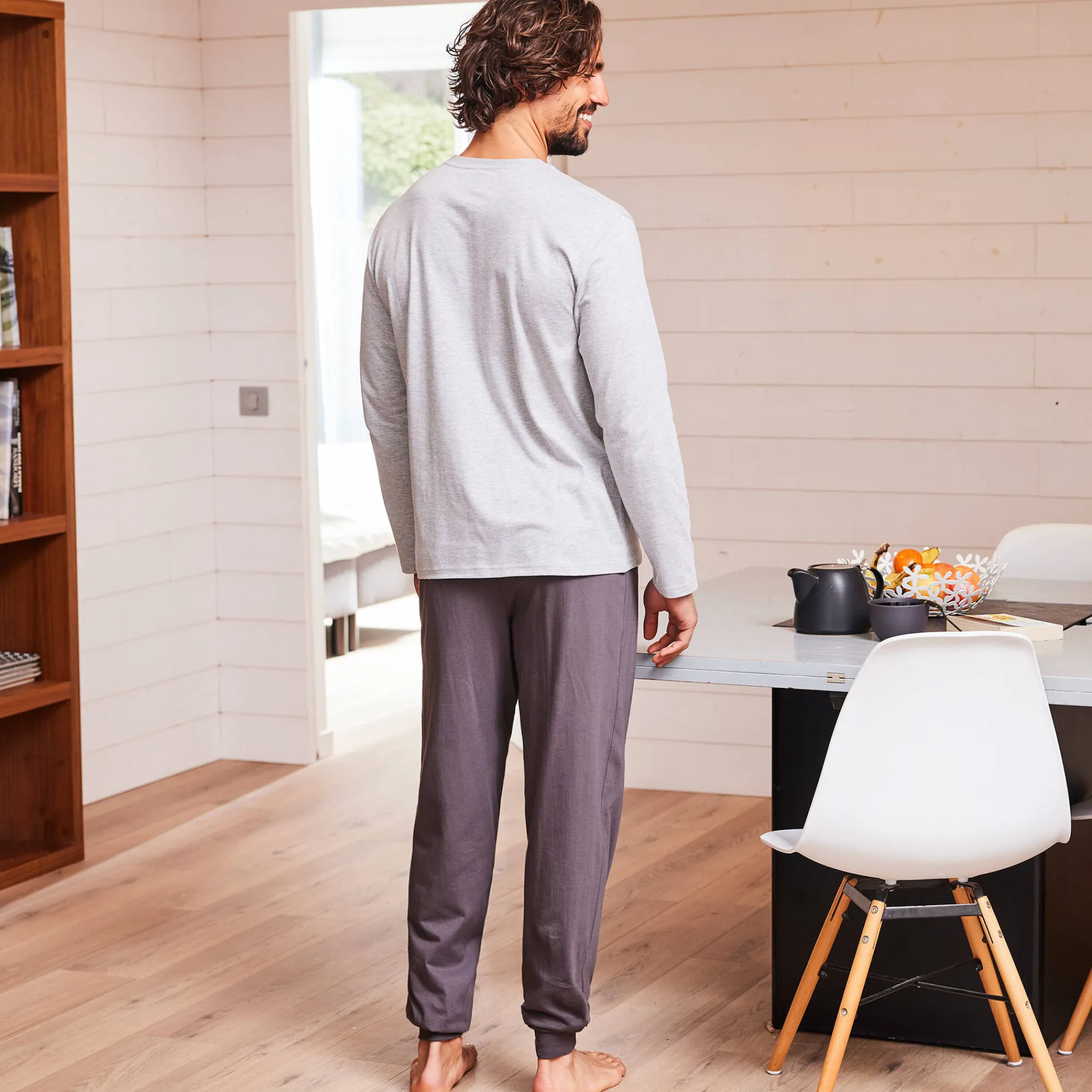 Pyjama En Kamerjas<Blancheporte Pyjama met lange mouwen, Marmotte chiné grijs