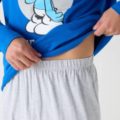 Pyjama En Kamerjas<Blancheporte Pyjama met lange mouwen The Smurfs® blauw / grijs