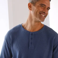 Pyjama En Kamerjas<Blancheporte Pyjama met Tunesische hals en lange mouwen, bijenraattricot jeansblauw