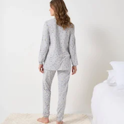 Pyjama<Blancheporte Pyjama Shiba in jersey, met hondenprint en lange mouwen grijs