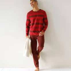 Pyjama En Kamerjas<Blancheporte Pyjama short coton rayures fantaisie bordeaux / rood