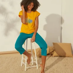 Pyjama<Blancheporte Pyjama T-shirt met tropische print saffraangeel