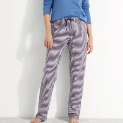 Pyjama<Blancheporte Pyjamabroek in katoen met strepenprint marine