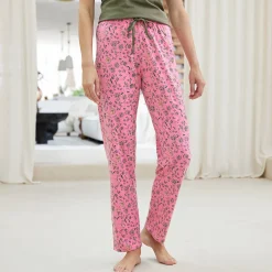 Pyjama<Blancheporte Pyjamabroek met bloemenprint "Bohème" Indisch roze / kaki