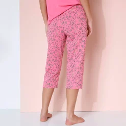 Pyjama<Blancheporte 3/4-pyjamabroek met bloemenprint "Bohème" Indisch roze / kaki