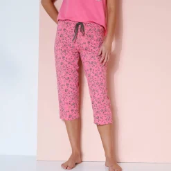 Pyjama<Blancheporte 3/4-pyjamabroek met bloemenprint "Bohème" Indisch roze / kaki