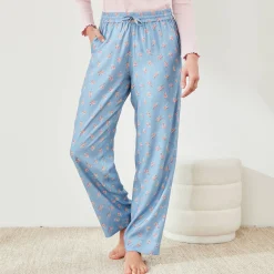 Pyjama<Blancheporte Pyjamabroek met bloemenprint blauw / roze