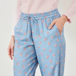 Pyjama<Blancheporte Pyjamabroek met bloemenprint blauw / roze