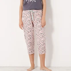 Pyjama<Blancheporte 3/4-pyjamabroek met print "Beautiful" roze