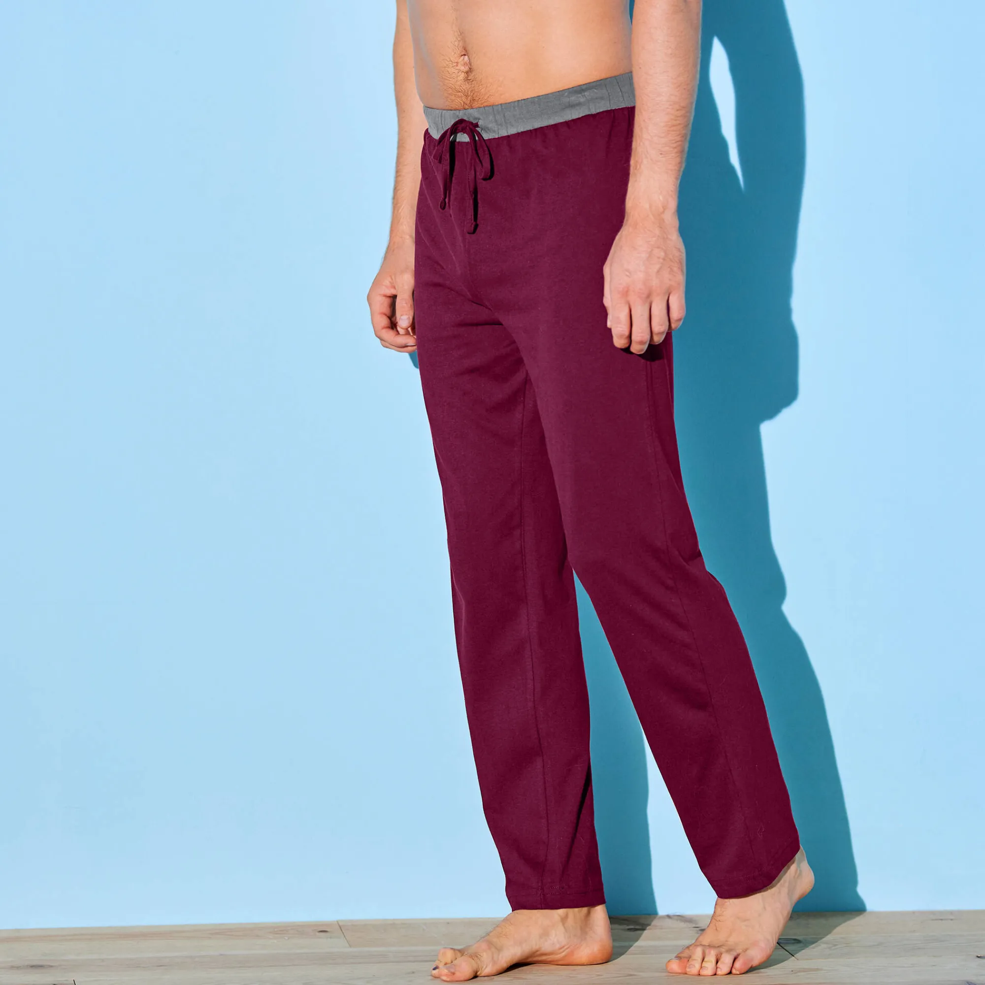 Pyjama En Kamerjas<Blancheporte Pyjamabroek met rechte pijpen - set van 2 grijs + bordeaux