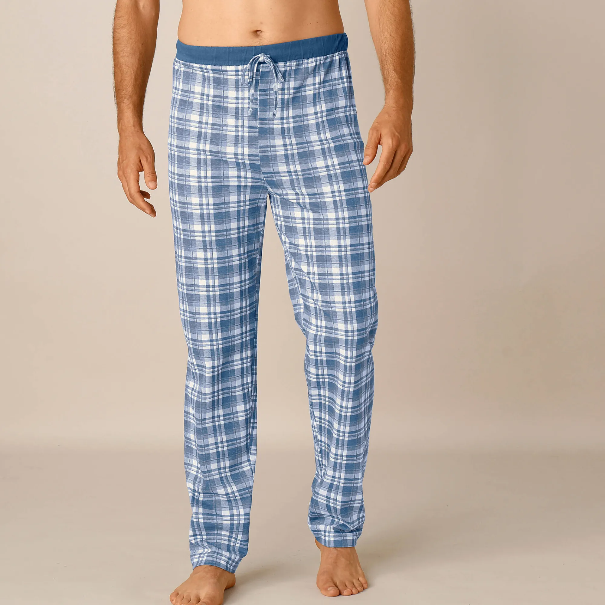 Pyjama En Kamerjas<Blancheporte Pyjamabroek met rechte pijpen - set van 2 blauw geruit / grijs geruit