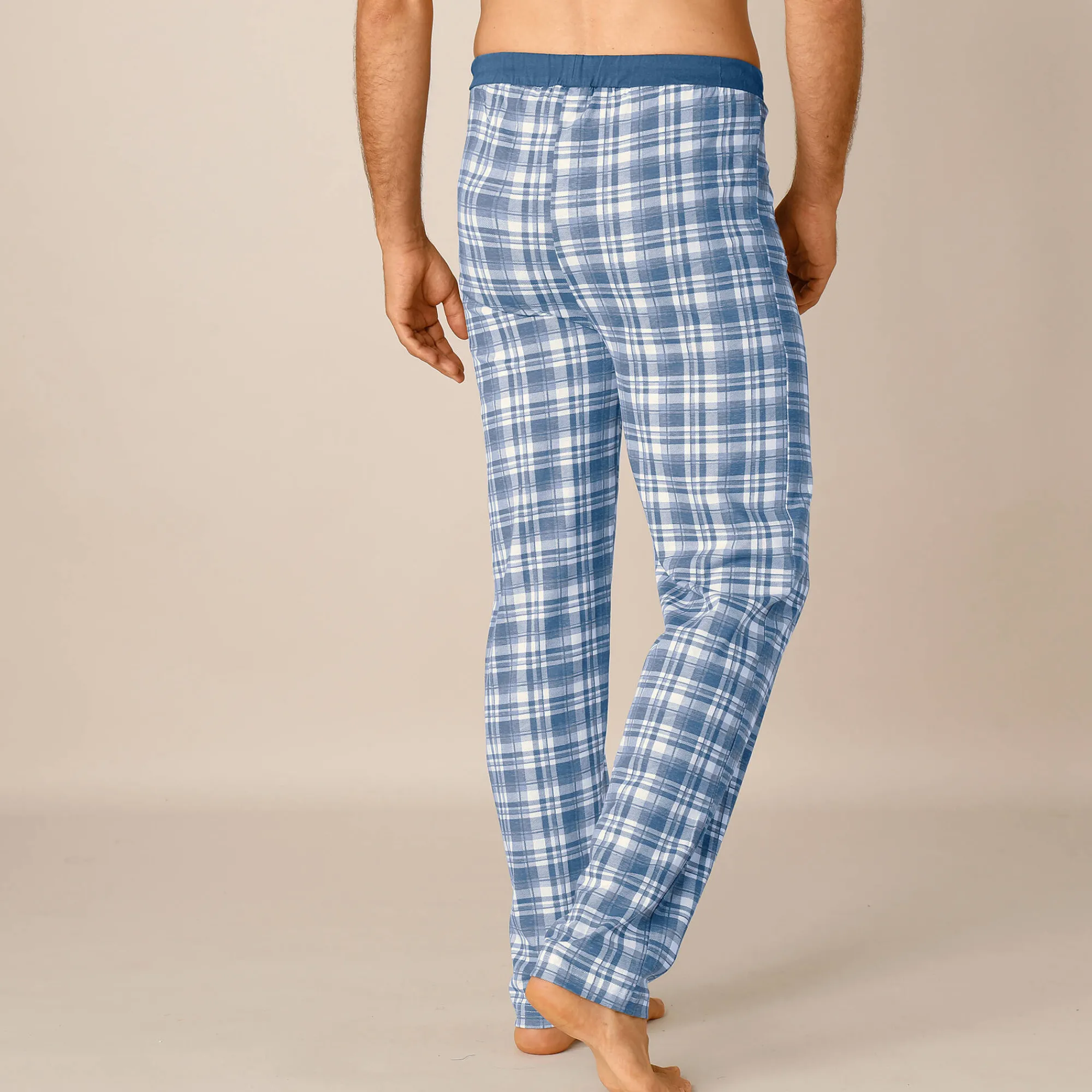 Pyjama En Kamerjas<Blancheporte Pyjamabroek met rechte pijpen - set van 2 blauw geruit / grijs geruit