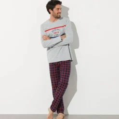 Pyjama En Kamerjas<Blancheporte Pyjamabroek met ruitjesprint marine / rood
