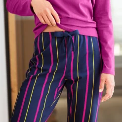 Pyjama<Blancheporte 3/4-pyjamabroek met strepenprint Estrella - katoen marine
