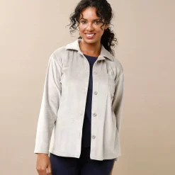Peignoir En Kamerjas<Blancheporte Pyjamajas met knoopsluiting, geruwd velours taupe