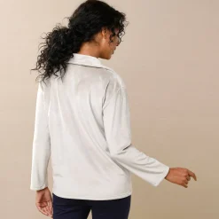 Peignoir En Kamerjas<Blancheporte Pyjamajas met knoopsluiting, geruwd velours taupe