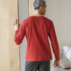 Pyjama En Kamerjas<Blancheporte Pyjamashirt met borstprint en lange mouwen roestbruin