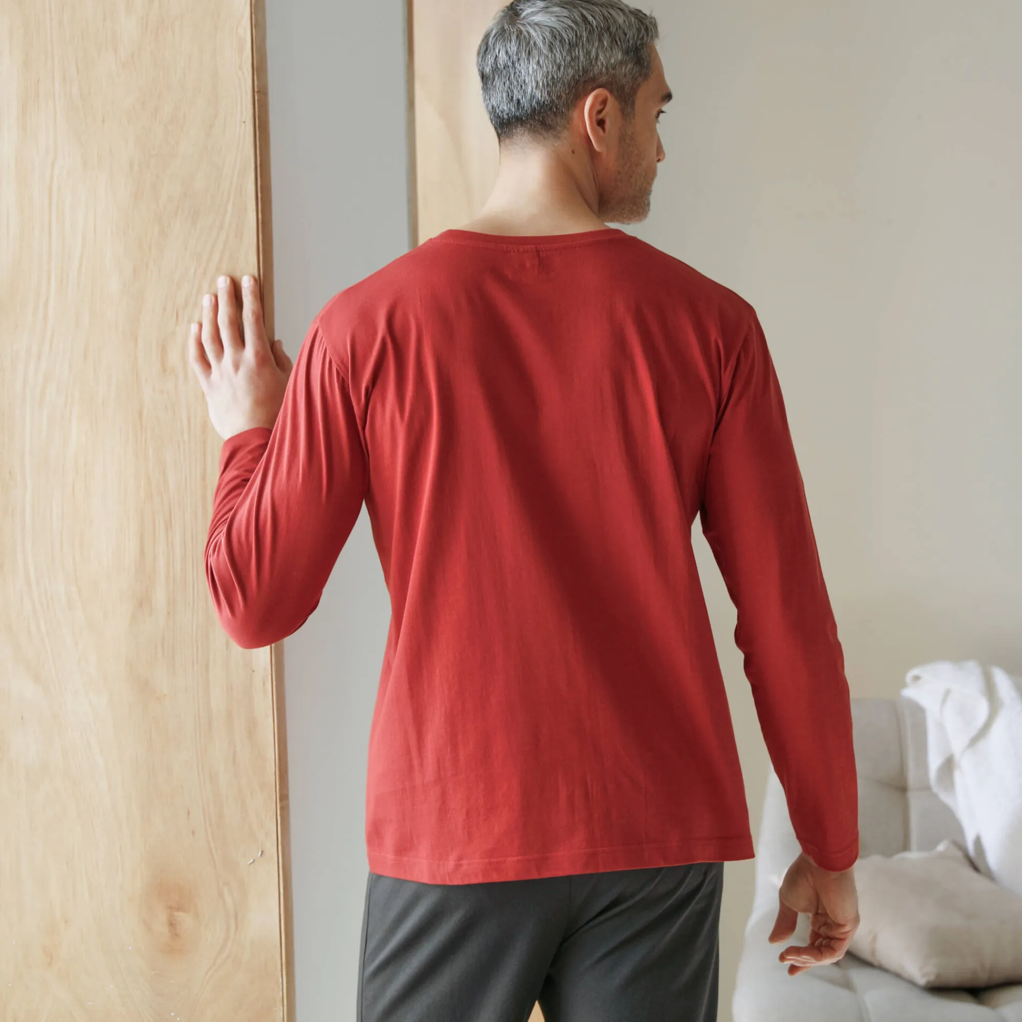 Pyjama En Kamerjas<Blancheporte Pyjamashirt met borstprint en lange mouwen roestbruin